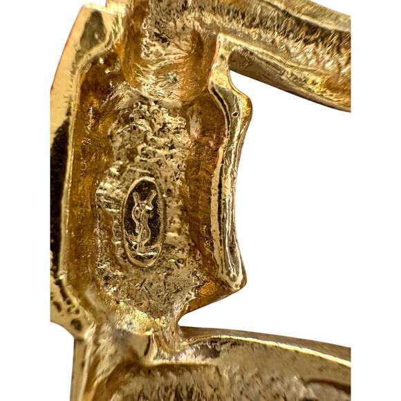 Yves Saint Laurent YSL Gold Plated Twisted chain Necklace with Rhinestones - Picture 3 of 14